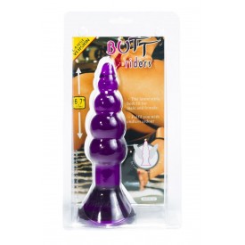 Фиолетовая анальная пробка-елочка с присоской - 18 см.
