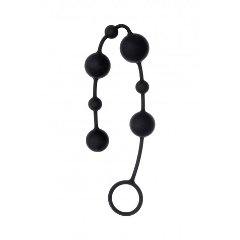 Черная анальная цепочка A-toys с шариками - 35,9 см.