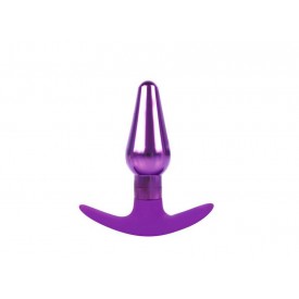 Анальная пробка-конус фиолетового цвета - 9,6 см.