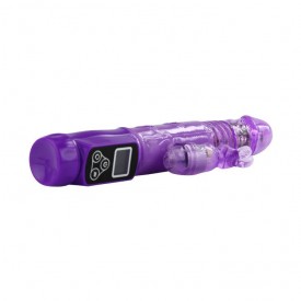 Фиолетовый вибратор Up and Down Love Doudse с ротацией - 22,4 см.